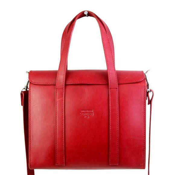 Michael Green Scandia Bag RED SADDLE LEATHER SHOULDER BAG XBODY HANDBAG - Picture 1 of 16